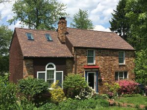 residential roofing project in baldwin brown shingles